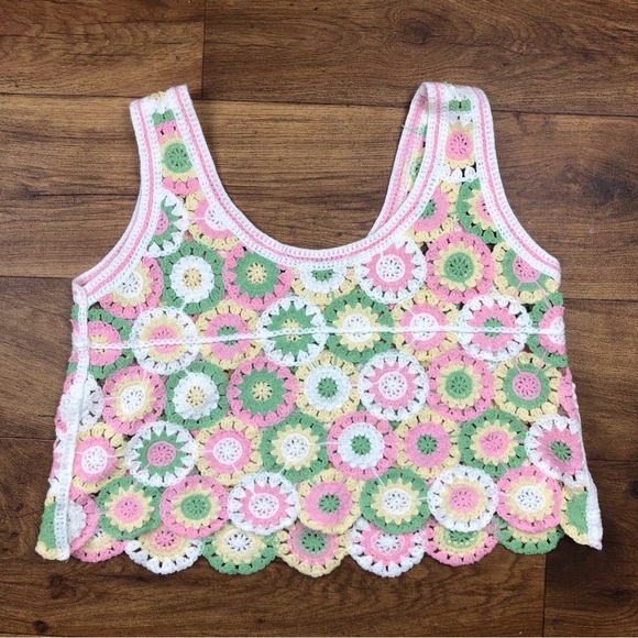 Julia By Love J Multicolor Crochet Cropped Top - Picture 7 of 7